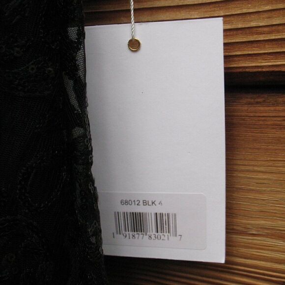 NWT Mac Duggal  Sequin Cap Sleeve V Neck Dress Black - Picture 15 of 16